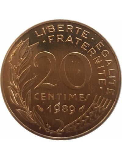 FRANCE 20 CENTIMES LAGRIFFOUL 1989 SUP/NC