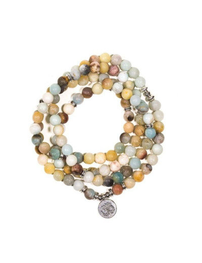 Mala Amazonite élastiqué avec symbole Om