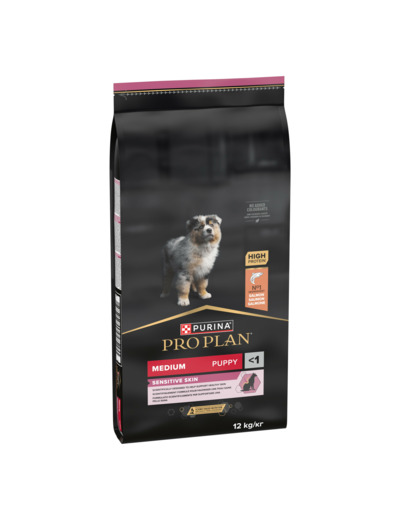 PRO PLAN Medium Puppy Sensitive Skin, Saumon - 12KG