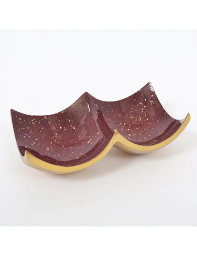 Plat Diana 2 cases couleur bordeaux et dorés en aluminium 19x10x06cm