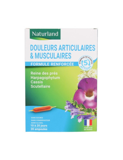 Douleurs articulaires Harpagophytum Cassis Reine des prés Scutellaire ampoules 20x10ml