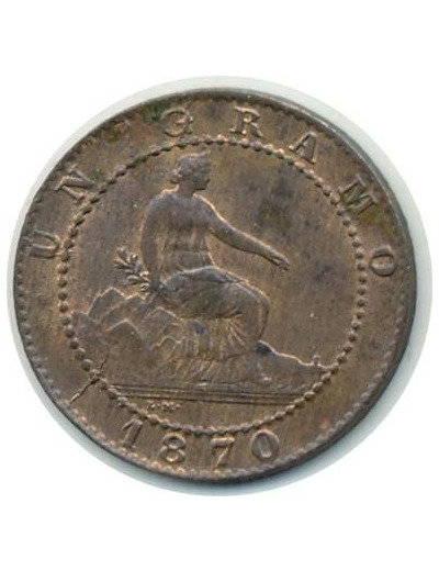 ESPAGNE 1 CENTIMO 1870 SUP- (W660)