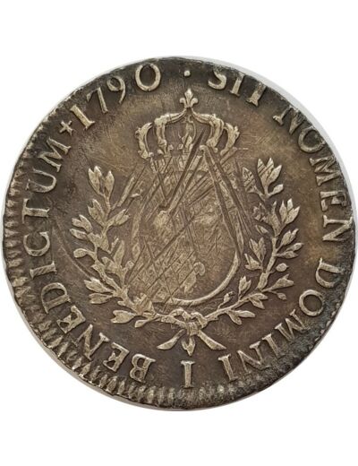 LOUIS XVI (1774-1793) ECU AUX BRANCHES D'OLIVIER 1790 I (Limoges) TB