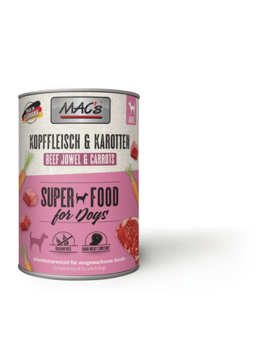 MAC'S humide à la viande Bovine & Carotte pour chien - 400g