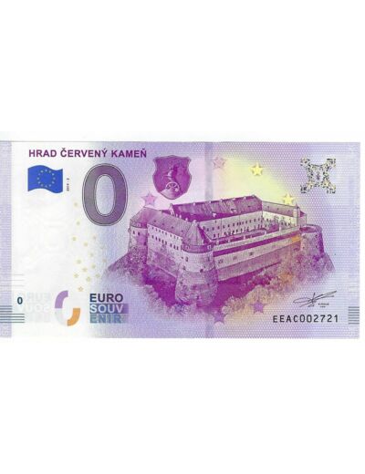 SLOVAQUIE 2019-2 HRAD CERVENY KAMEN BILLET SOUVENIR 0 EURO TOURISTIQUE NEUF