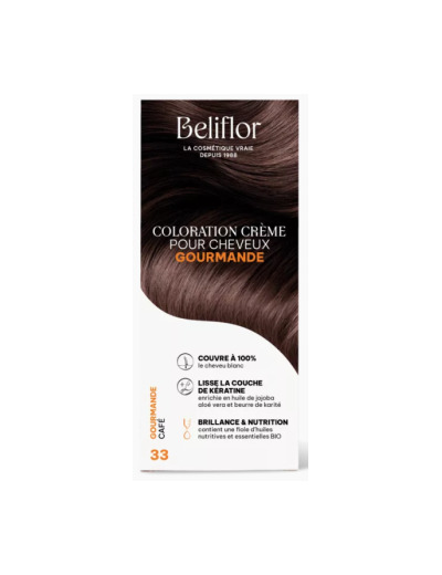 Coloration Crème pour Cheveux 33 Couleur Gourmande Café