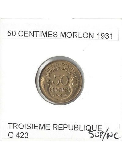 FRANCE 50 CENTIMES MORLON 1931 SUP/NC