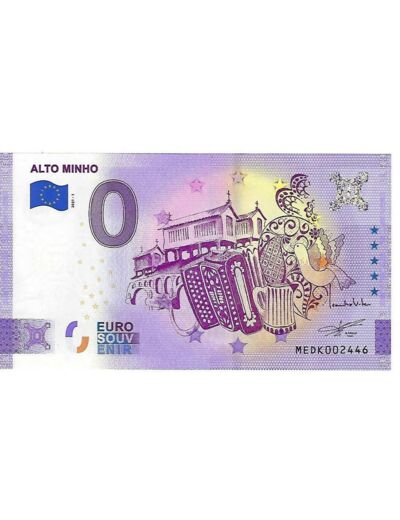 PORTUGAL 2021-1 ALTO MINHO VERSION ANNIVERSAIRE BILLET SOUVENIR 0 EURO