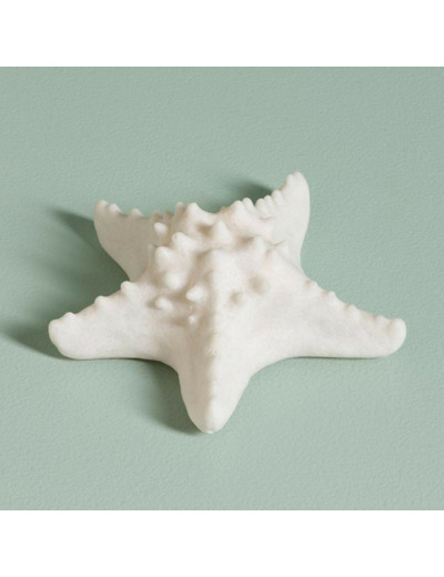 Lampe Etoile de mer blanche résine 16x7x16cm