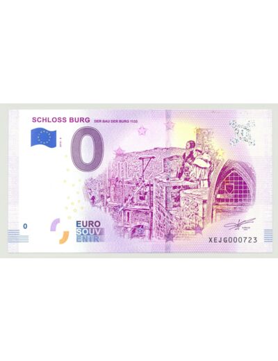 ALLEMAGNE 2018-8  SCHLOSS BURG BILLET SOUVENIR 0EURO TOURISTIQUE  NEUF