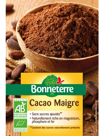 Cacao maigre Bio en poudre-250g-Bonneterre