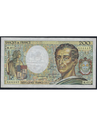 FRANCE 200 FRANCS MONTESQUIEU 1989 M.071 TTB+