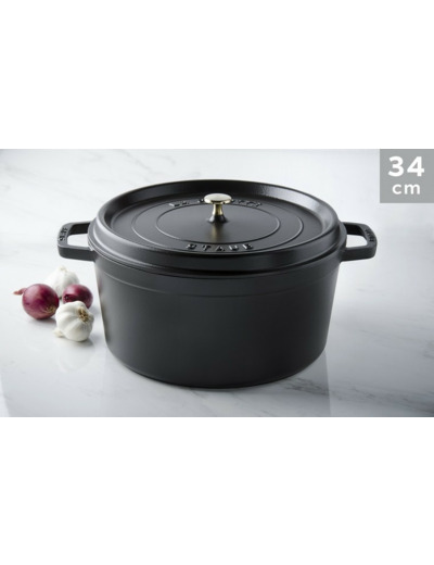 COCOTTE EN FONTE RONDE 34 CM NOIRE