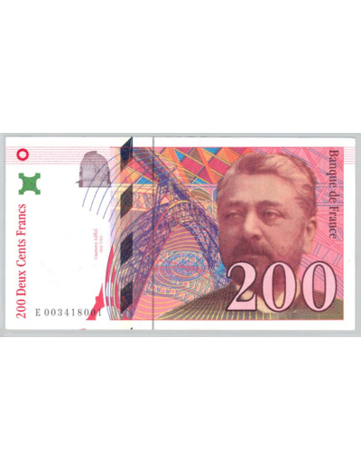 FRANCE 200 FRANCS EIFFEL 1995 Alphabet E 0034 SPL