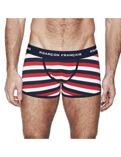 Boxer Long Garçon Français Rayures Tricolores