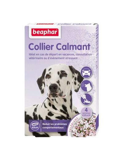 Collier calmant pour chien à base de valériane et lavande