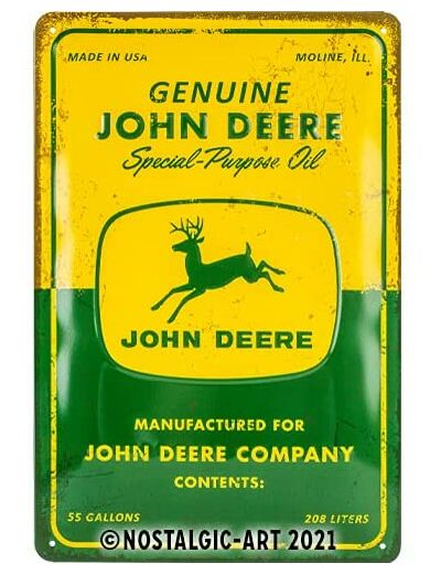 Plaque métal John Deere, Special Purpose Oil - 20 x 30 cm - NA22329