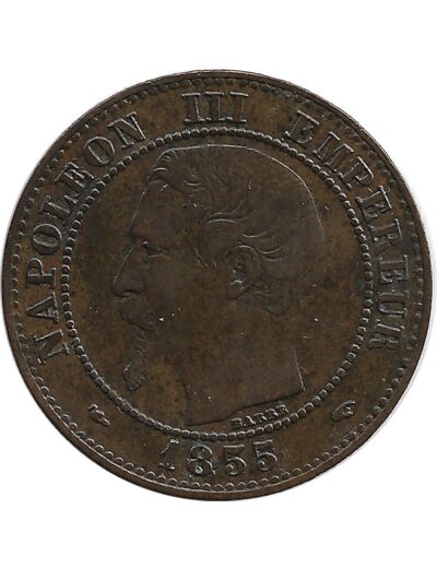 FRANCE 2 CENTIMES NAPOLEON III 1855 A CHIEN - Etat TTB