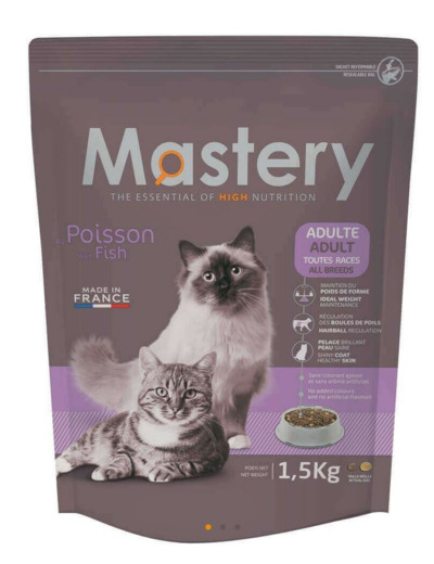 Croquettes Mastery pour chat adultes au poisson - 3 tailles