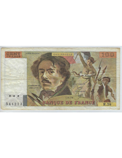 FRANCE 100 FRANCS DELACROIX 1980 R.28 TTB
