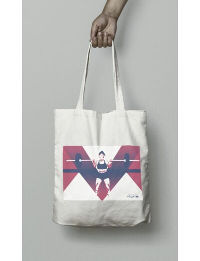 Tote bag ou sac "haltérophilie femme"