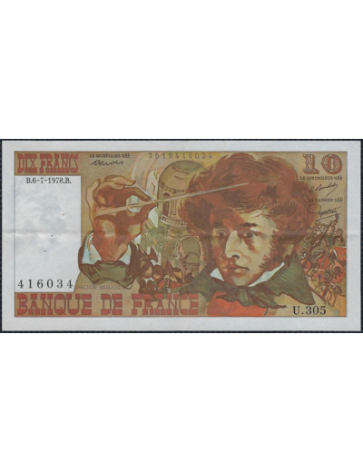 FRANCE 10 FRANCS BERLIOZ 6-7-1978 U.305 SUP