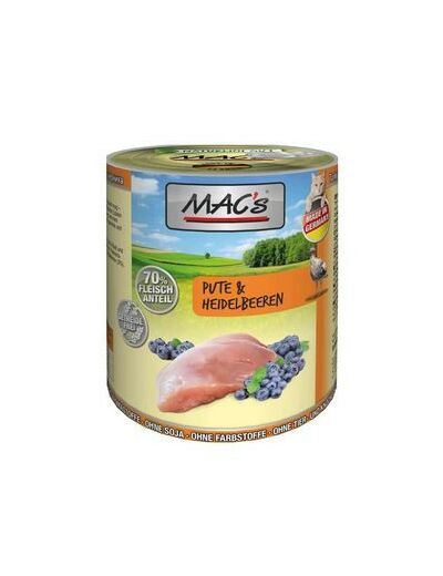 MAC'S Dinde & Myrtilles pour chien - 800g