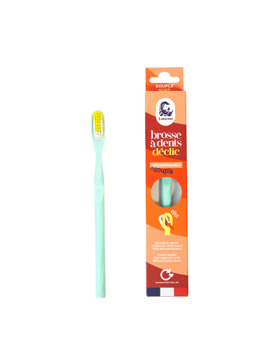 Brosse à dents écologique rechargeable Souple (coloris aléatoire)