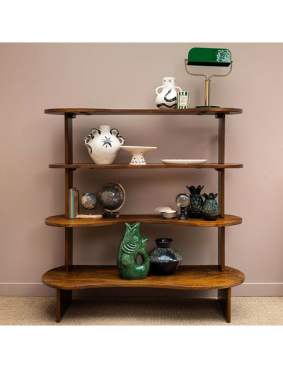 Grande étagère 4 étages bois Polanco 149x150x51cm