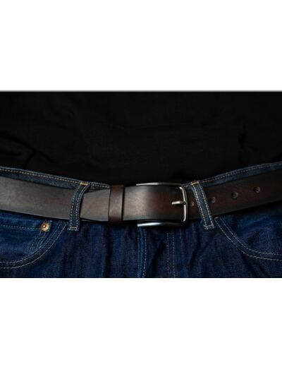 MB204691Ceinture homme  cuir marron