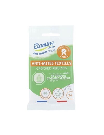 Crochets répulsifs anti mites textiles x4