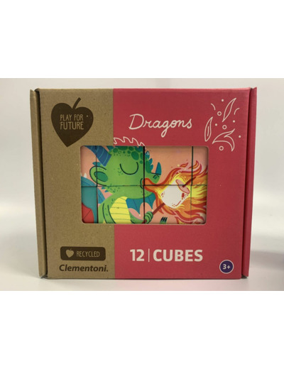 PUZZLE DE CUBES 12 PIECES DRAGONS PLAY FOR FUTURE de chez CLEMENTONI