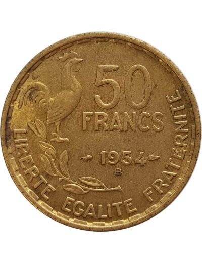 FRANCE 50 FRANCS GUIRAUD 1954 B TTB+ (G880)