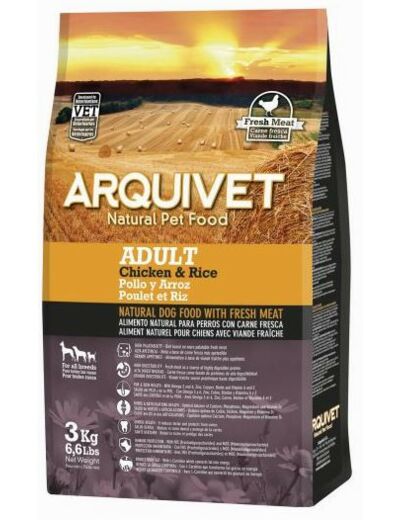 DOG ADULT POULET ET RIZ ARQUIVET-2 FORMATS