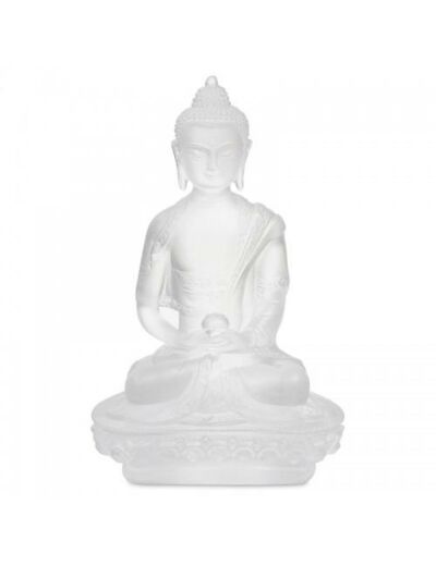 Statuette "Bouddha Chenrezig" transparente blanche