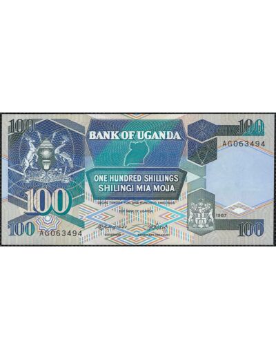 OUGANDA 100 SHILLINGS 1987 SERIE AG NEUF W31b