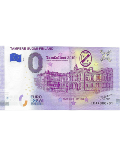 FINLANDE 2019-1 TAMPERE TAM COLLECT BILLET SOUVENIR 0 EURO TOURISTIQUE NEUF