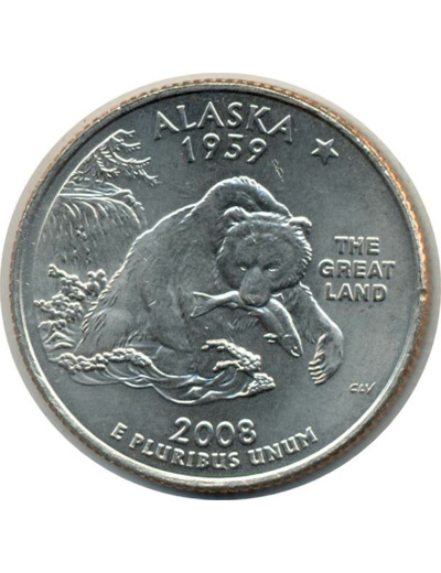 AMERIQUE (U.S.A) 1/4 DOLLAR 2008 D ALASKA SUP (W424)