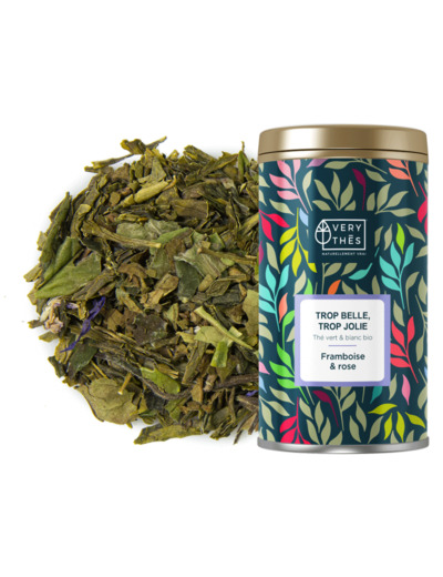 Thé vert & blanc bio Trop Belle Trop Jolie, framboise et rose