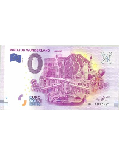 ALLEMAGNE 2018-4 MINIATUR WUNDERLAND BILLET SOUVENIR 0 EURO TOURISTIQUE NEUF