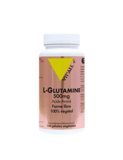L-Glutamine 100% végétal 500 mg-100 gélules-Vit'all+
