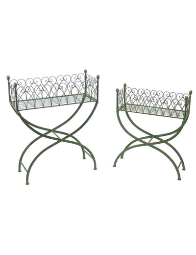 Ensemble de 2 jardinières rectangle 71x28x87cm