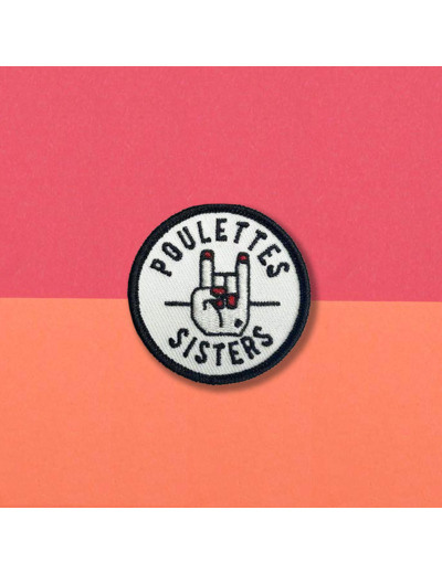 Patch rond brodé "Poulettes Sisters"