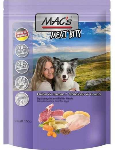 Friandises Mac's poulet & agneau pour chien - 120g