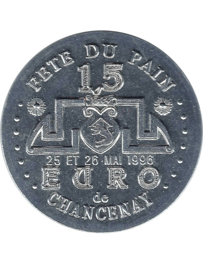 EURO TEMPORAIRE 1.5 EURO DE CHANCENAY FETE DU PAIN 1996 UNC