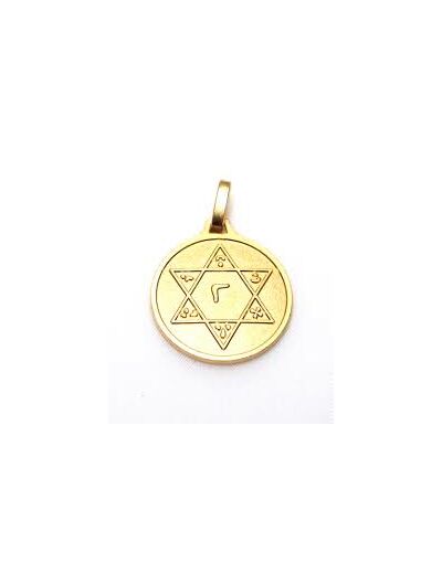 Médaille de l'abbé Julio "Pentagramme et sceau de Salomon", en métal doré