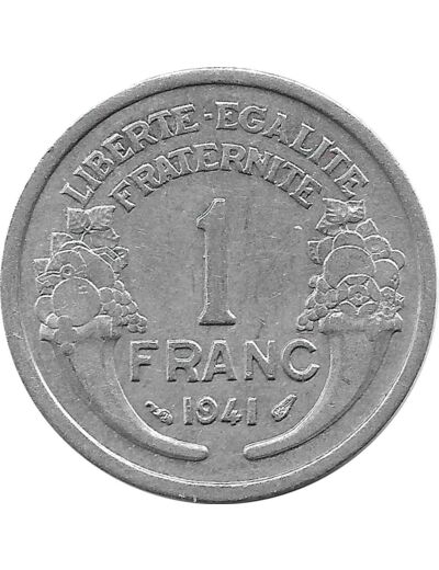 FRANCE 1 FRANC MORLON 1941 FLAN MINCE TTB