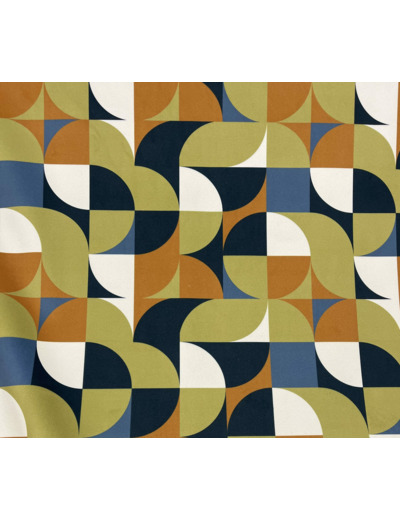 Tissu velours Geometrique bleu vert Wonder geo 01 90000 tours laize 150cm