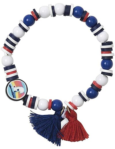Ensemble de mini bracelets de perles - « bleu rouge ».