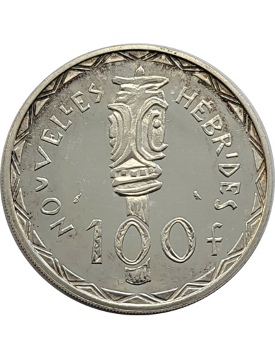 NOUVELLES HEBRIDES 100 FRANCS ARGENT 1966 ESSAI SUP (Lec58)